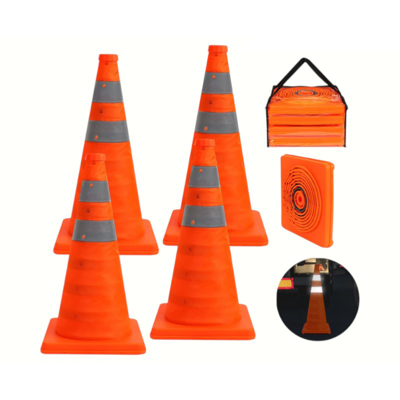 High-Intensity Reflective Portable Multi-functional Collapsible Traffic Cone with Top-Mounted Plug-in LED Warning Light for Emergency and Mobile Operations High-Intensity Reflective Portable Multi-functional Collapsible Traffic Cone with Top-Mounted Plug-in LED Warning Light for Emergency and Mobile Operations