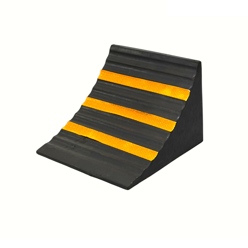 Triangular Reinforced Anti-Slip Rubber Wheel Stops (with Integrated Handle)