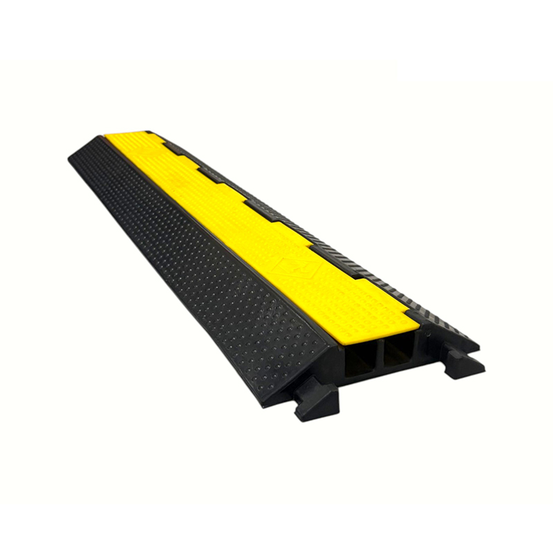 Rubber Base Engineering-Grade Yellow Cover 2-Channel Heavy-Duty Cable Protector Rubber Base Engineering-Grade Yellow Cover 2-Channel Heavy-Duty Cable Protector