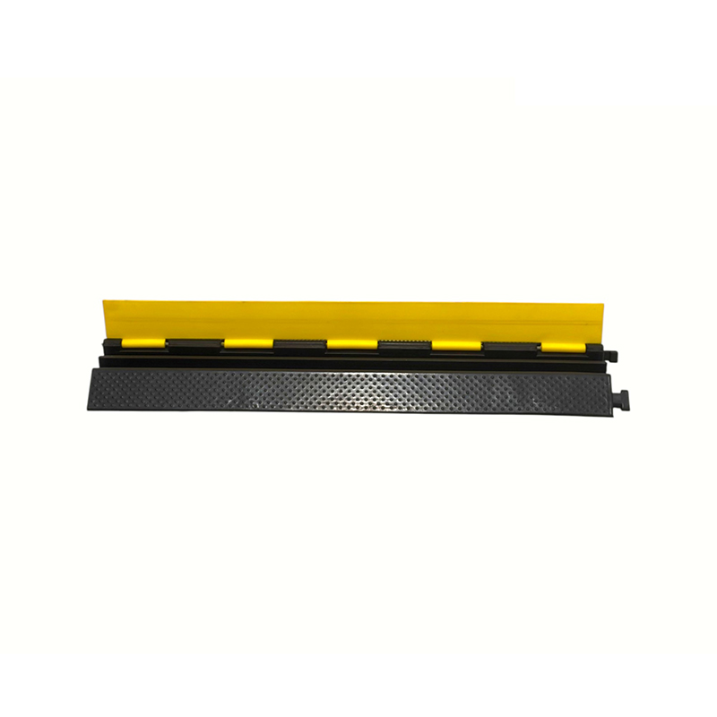 Rubber Base Engineering-Grade Yellow Cover 2-Channel Heavy-Duty Cable Protector Rubber Base Engineering-Grade Yellow Cover 2-Channel Heavy-Duty Cable Protector