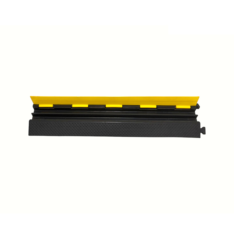 Rubber Base Engineering-Grade Yellow Cover 2-Channel Heavy-Duty Cable Protector Rubber Base Engineering-Grade Yellow Cover 2-Channel Heavy-Duty Cable Protector