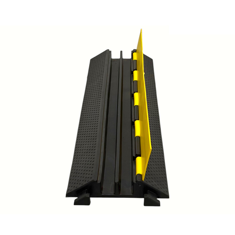 Rubber Base Engineering-Grade Yellow Cover 2-Channel Heavy-Duty Cable Protector Rubber Base Engineering-Grade Yellow Cover 2-Channel Heavy-Duty Cable Protector