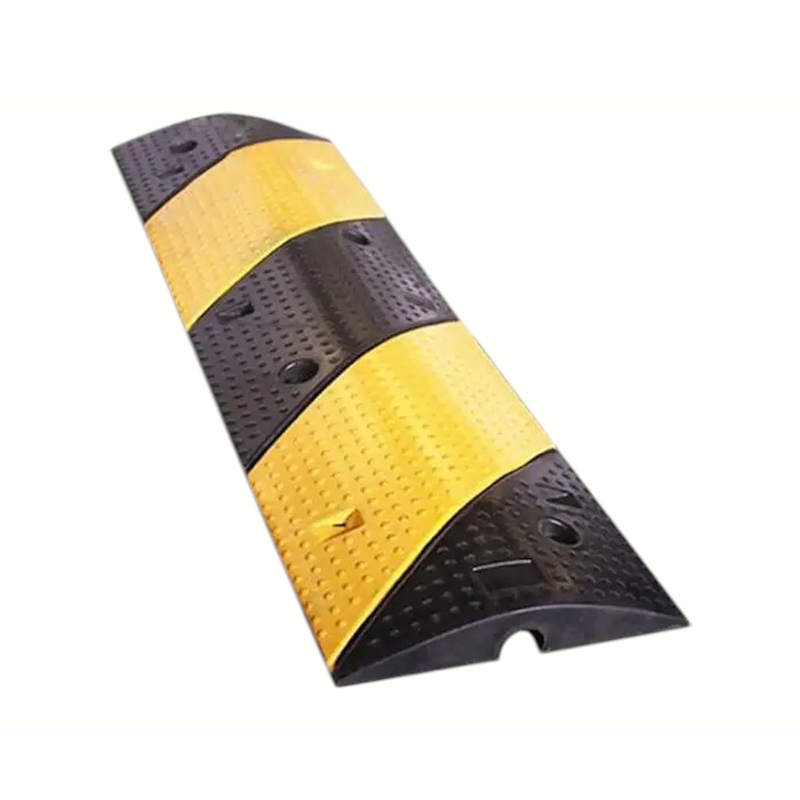 High-Strength Compression Rubber Speed Bump With Dual Bottom Cable Channels