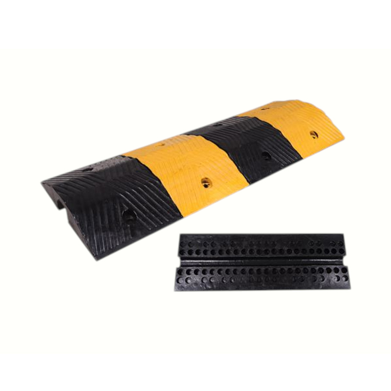High-Strength Compression Rubber Speed Bump With Dual Bottom Cable Channels