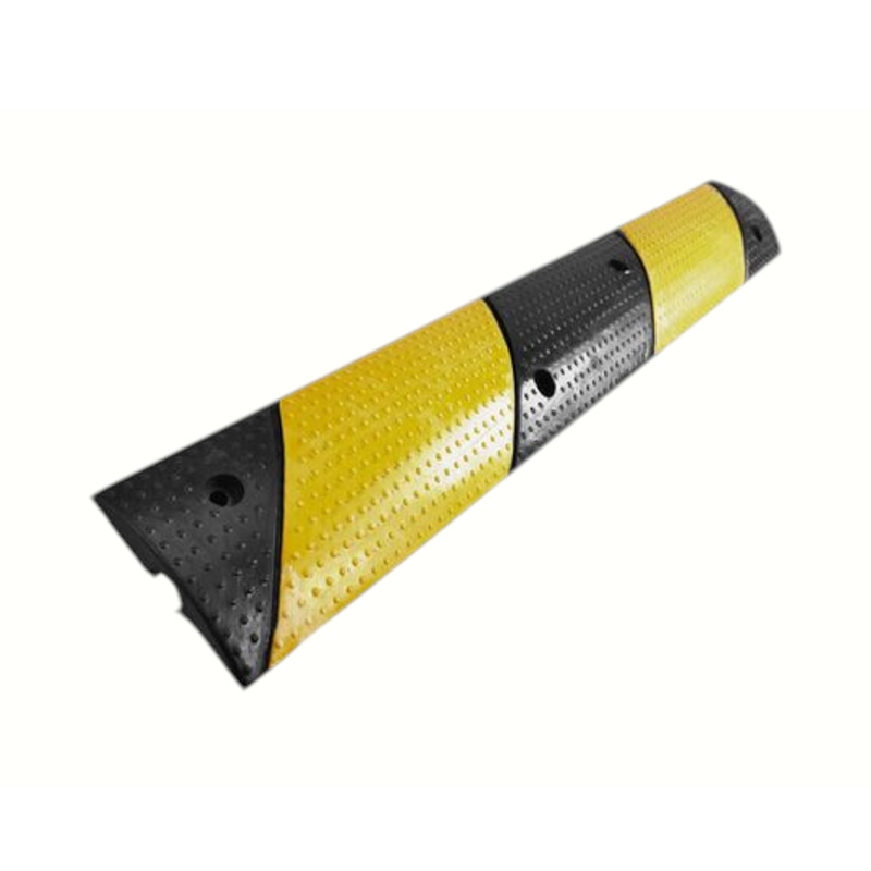 High-Strength Compression Rubber Speed Bump With Dual Bottom Cable Channels