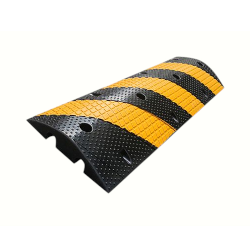 High-Strength Compression Rubber Speed Bump With Dual Bottom Cable Channels