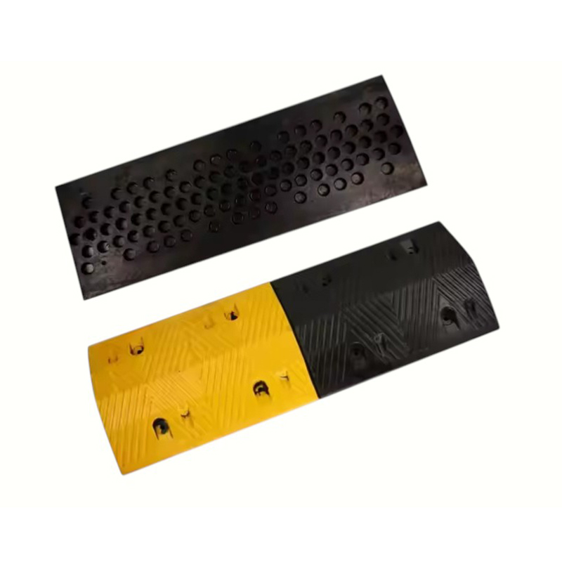 1-Meter Heavy-Duty Compression Reflective Rubber Speed Bump