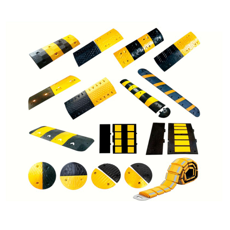 Multi-Size Industrial-Grade Reinforced High-Load-Bearing Anti-Slip Rubber Speed Bumps