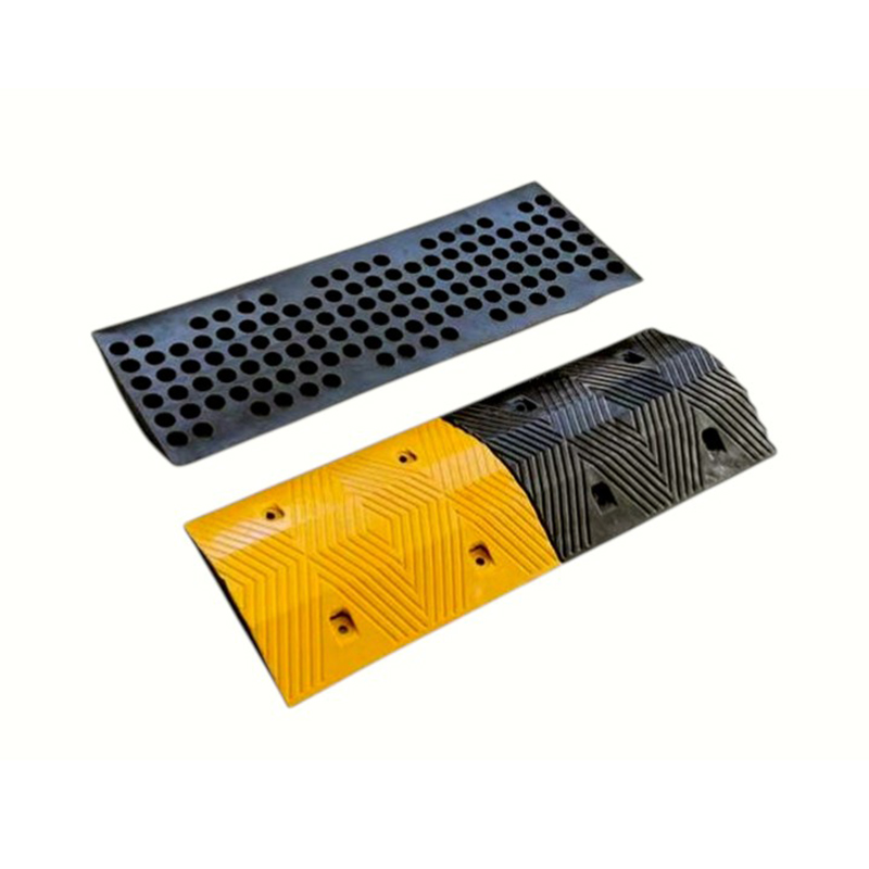 1-Meter Heavy-Duty Compression Reflective Rubber Speed Bump
