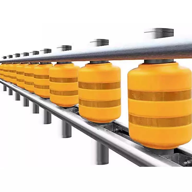 Energy-Absorbing Highway Roller Barrier for Sharp Curves