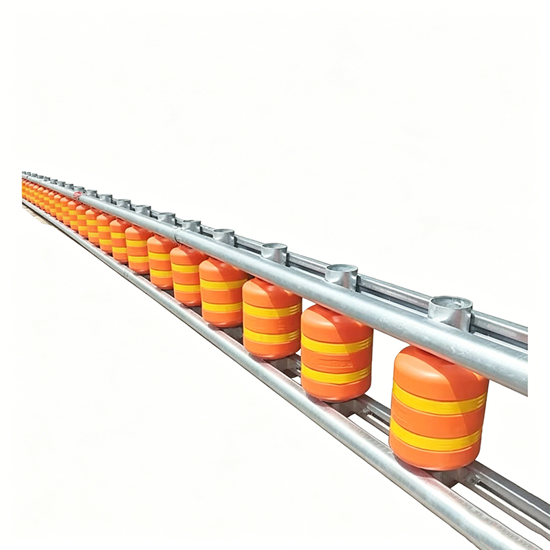 Energy-Absorbing Highway Roller Barrier for Sharp Curves
