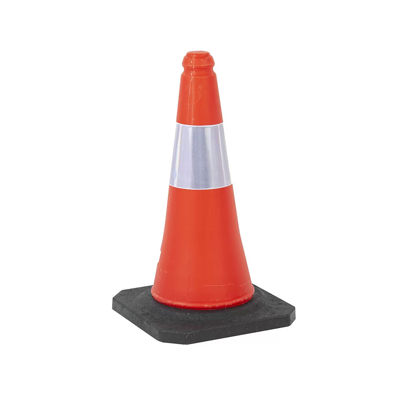Heavy-Duty Plastic Traffic Cone with Rubber Base