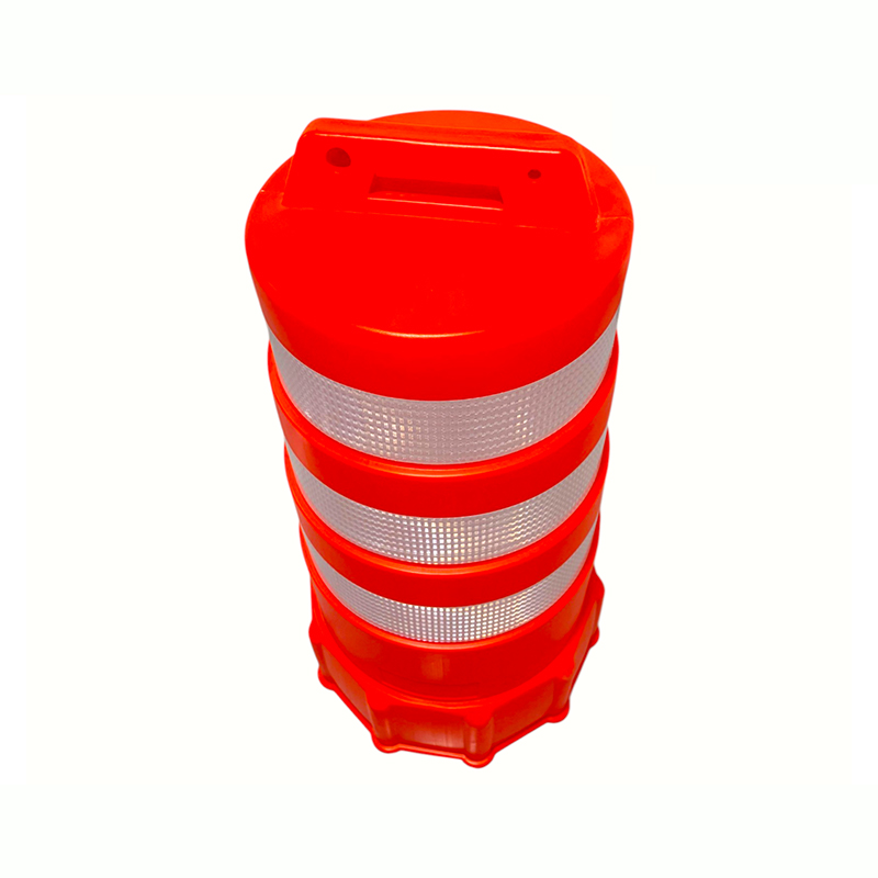 Heavy-Duty Plastic warning barrel with Weighted Rubber Base Heavy-Duty Plastic warning barrel with Weighted Rubber Base