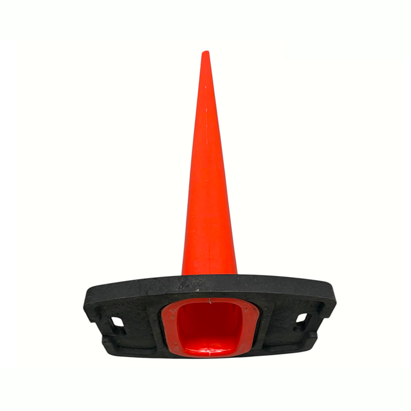 Heavy-Duty Traffic Delineator Panel with Weighted Recycled Rubber Base