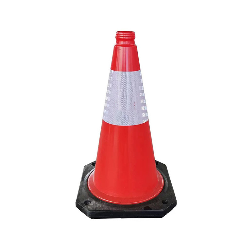 Heavy-Duty Plastic Traffic Cone with Rubber Base