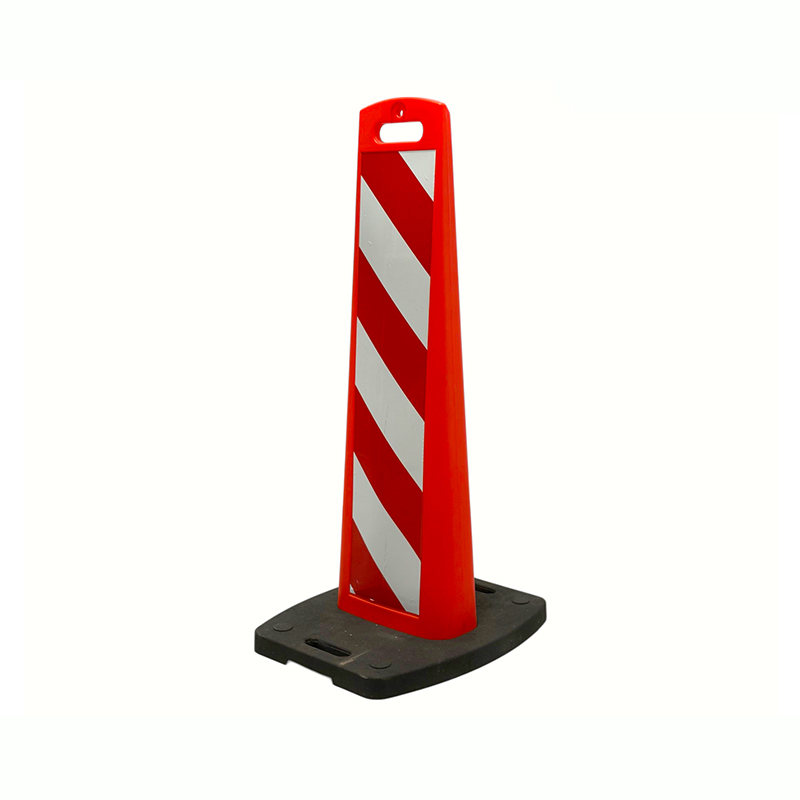 Heavy-Duty Traffic Delineator Panel with Weighted Recycled Rubber Base