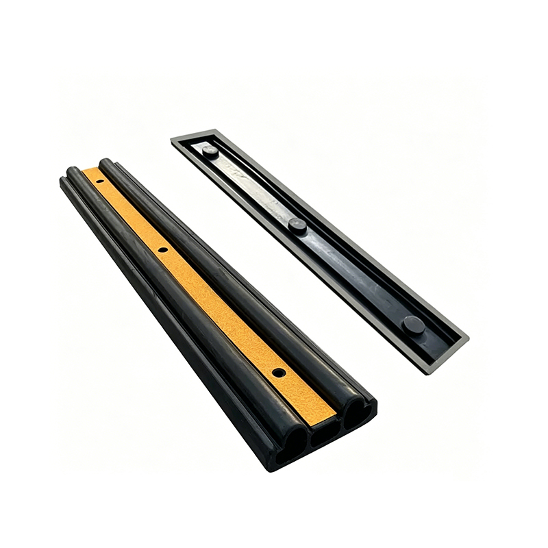 Heavy-Duty Rubber Wall Bumper Strip With Reflective Warning Tape