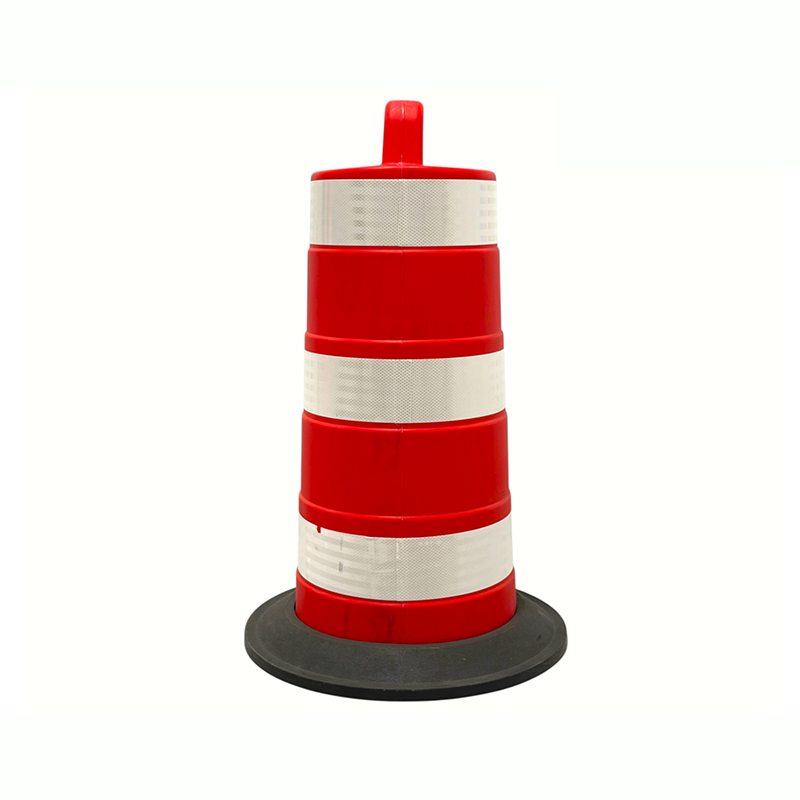 Heavy-Duty Plastic warning barrel with Weighted Rubber Base Heavy-Duty Plastic warning barrel with Weighted Rubber Base