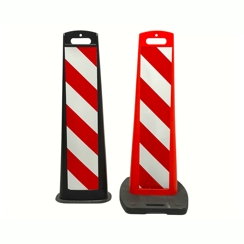 Heavy-Duty Traffic Delineator Panel with Weighted Recycled Rubber Base