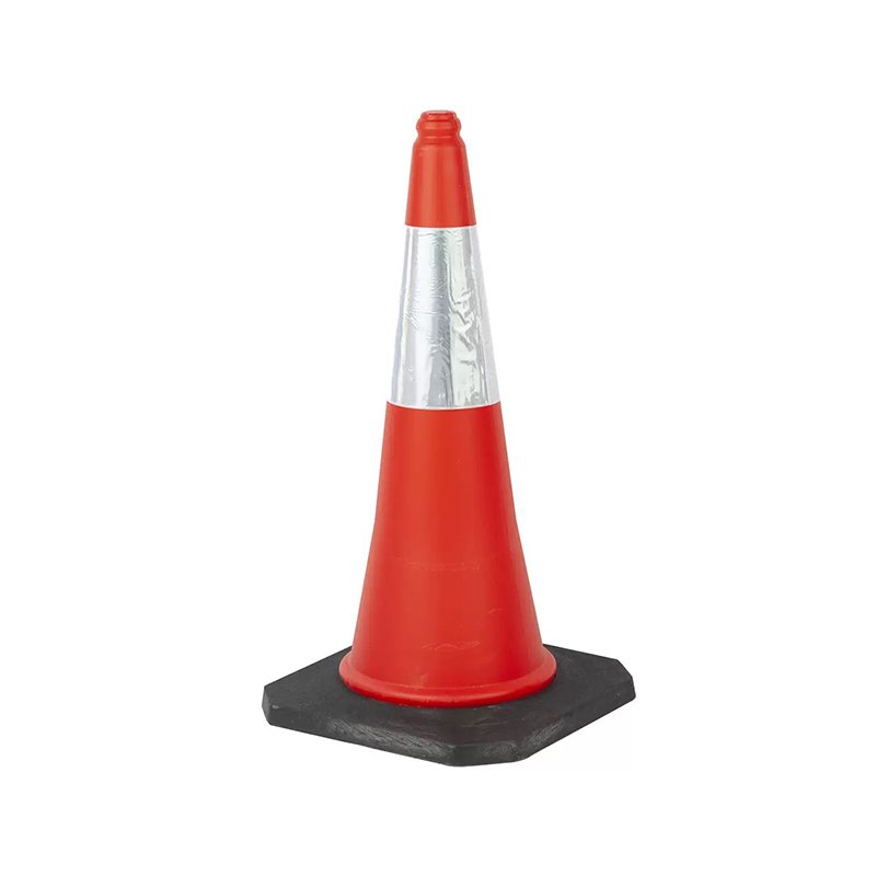 Heavy-Duty Plastic Traffic Cone with Rubber Base