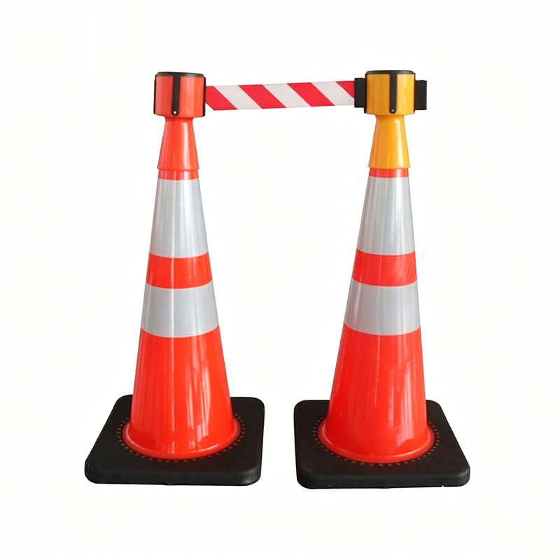 Cone-Top Retractable Belt Barrier with 4-Way Connection