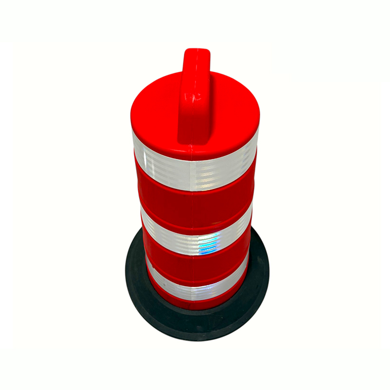 Heavy-Duty Plastic warning barrel with Weighted Rubber Base Heavy-Duty Plastic warning barrel with Weighted Rubber Base