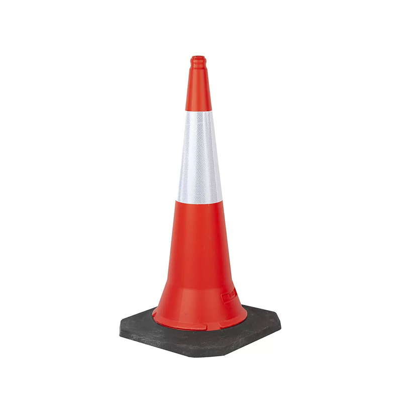 Heavy-Duty Plastic Traffic Cone with Rubber Base