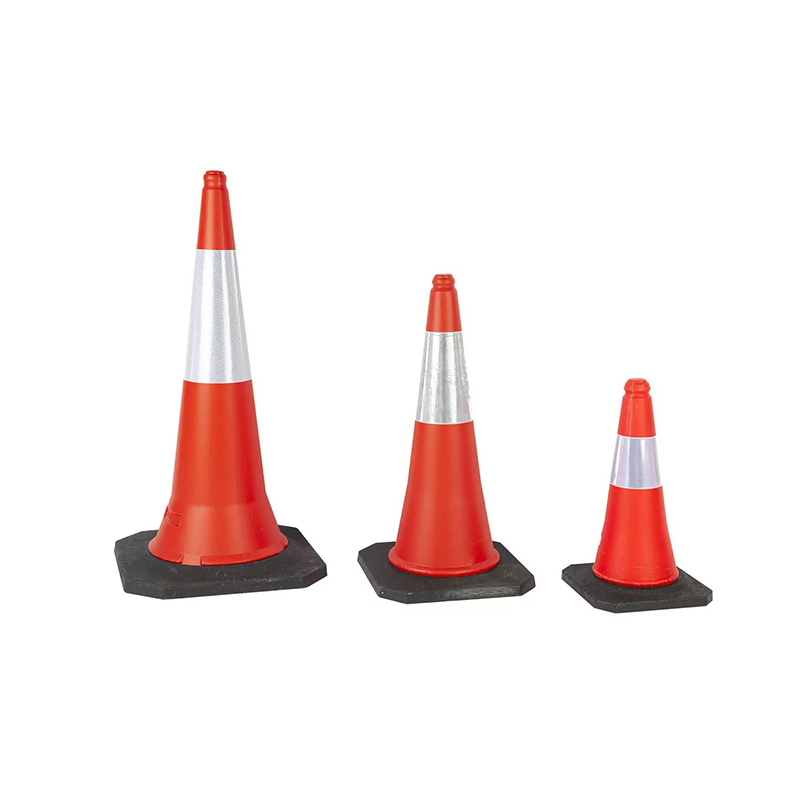 Heavy-Duty Plastic Traffic Cone with Rubber Base